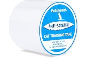 Petslucent Cat Scratch Deterrent Sticky Paws Tape, Cat Furniture Protector Trainning Tape Anti Scratching, Double Sided Guards for Carpet, Sofa, Couch, Door (Blue-10cm x 13.7m)