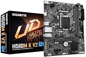 Gigabyte H510M K V2 Motherboard - Supports Intel Core 11th CPUs, up to 3200MHz DDR4 (OC), 1xPCIe 3.0 M.2, GbE LAN, USB 3.2 Gen 1
