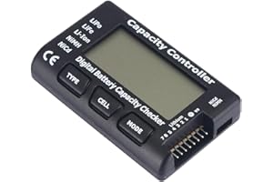 GTIWUNG Tester di Capacità della Batteria Digitale, Digital Battery Controller, Tester di Controllo della Tensione di Capacità della Batteria con LCD per Batteria LiPo, LiFe, Li-Lon, NiCd, NiMh