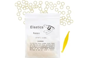 VEGCOO 600 Pezzi Elastici in Gomma Ortodontica, Elastici Ortodontici Elastici Multiuso, Elastico Denti Rubber Band Oral Orthodontics Strumento con 6 Posizionatori da Apparecchio, 3/16" Coniglio (D)