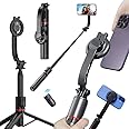 Selfie Stick & Tripod with Magnetic Mount, 1M Extendable Stand and Bluetooth Remote – 360° Rotating, Lightweight, Portable, Compatible with All Smartphones Using Magnetic Ring