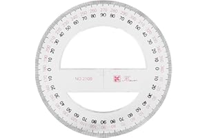 TOOLOFLIFE 360 Full Circle Protractor, 10cm Plastic Math Measuring Tools Round Protractors Ruler Full Midround Angle Protractor
