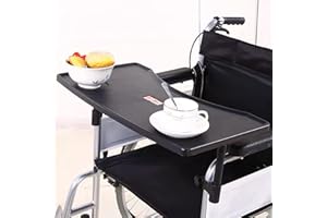 GFYWZ Vassoio per Sedia a Rotelle con Portabicchieri, Tavolo Rimovibile per Sedia a Rotelle in Plastica ABS, Portatile Accessori per Sedie a Rotelle per Anziani Lettura Riposo