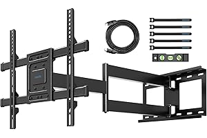 BONTEC TV Wandhalterung mit Extra Langem Gelenkarm 850mm für 32-70 Zoll LCD/LED/OLED Flachbildschirme bis 60 kg, Neigbar, Schwenk- und Drehbar, Fernseher Halterung, Max. VESA 400 x 400 mm