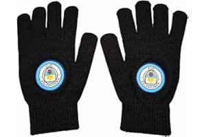 Manchester City FC - Guanti da adulto, taglia unica, colore: nero