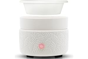 BOBOLYN Electric Wax Melt Burner Warmer with 1 pc Silicone Dish Liner Ceramic Candle Essential Oil Burner 4-in-1 Scented Wax Melter for Wax Tart Cube Aromatherapy Home Office Bedroom Decor