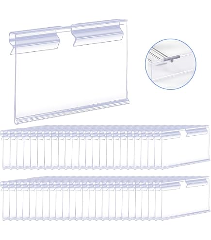 100 Porte-Étiquettes Étagère PVC Transparent - Clips Durables Pour Prix Supermarché Et Magasin