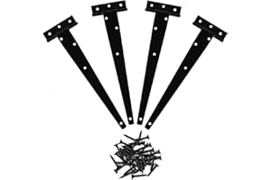 CJHZQYY 4 Charnière en T 400MM Porte Charnière porte de Grange, Charniere Plate Inox pour Portes Extérieurs, Fenêtres, Abris de Jardin et les Portes de Grange