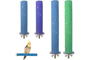 EIHI 4 piezas perchas para loros, accesorios para perchas de loros, juguetes para aves domésticas, juguetes para masticar, juguetes para limpiar las patas