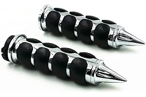 BHYSHOP Spike 2,5 cm 25 mm Guidon de moto en caoutchouc souple confortable Poignée Poignées pour Cruiser Cafe Racer Chopper Bobber Custom