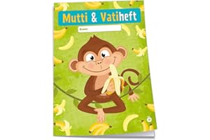 CUSTIC Trötsch Mutti und Vatiheft Affe: A6, 48 Seiten liniert mit Klarsichtumschlag