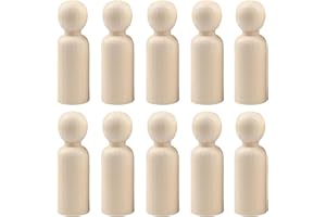 HJDJBD 10 Stück Holzfiguren Zum Bemalen,Figuren Zum Bemalen,Holz Spielfiguren Puppen Anmalen,Holz Junge Figuren,Holzkegel,Holzornamente,für Malen,DIY,Basteln,Dekoratio,Weihnachten,Geburtstag,Hochzeit