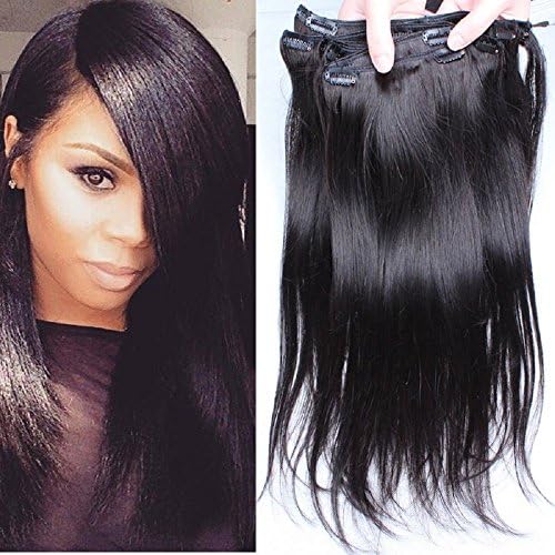 100% Virgin Human Hair Clip-In Hair Extension - Natural Black #1B - (18'' - 2 Piece Clip-In)