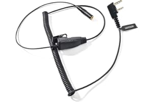 UAYESOK Talkie Walkie Adaptateur Audio K 2 Broches à 3.5mm, Câble Adaptateur Audio Radio Compatible avec Microphone PTT pour Baofeng UV5R 888S UV82 Kenwood TK-3501 TK-3701 Quansheng