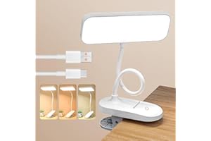 halercay Lampe de Lecture 20 LED,Lampe Pince USB 360° Flexible, Protection des Yeux, 3 Couleurs & Intensité Variable, Mini Veilleuse pour Lire au Lit, Kindle, Livre, Enfant, Voyage, Camping