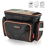 Ibera Clip-On Quick-Release Bicycle Handlebar DSLR Camera Bag with All Weather Rain Cover, Black, Large