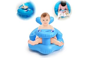 INFLATOAST Baby Inflatable Seat,Comfortable and Versatile! Portable Baby Floor Seats for Sitting Up, PVC Folding Suitable for 3-36 Months (Light Blue)