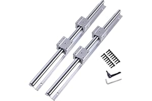 GooEquip SBR20 guía lineal de 1500 mm, 2 rieles lineales y 4 bloques de rodamientos, longitud de riel lineal de 1500 mm para máquinas y dispositivos automatizados