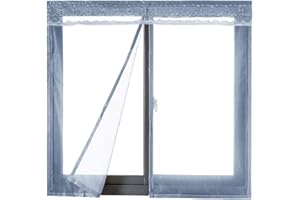 Liveinu Moustiquaire de Porte Ou Fenetre Magnetique Rideau Moustiquaire De Porte Avec Aimants 70x100cm Gris