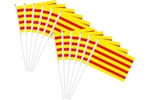 Durabol 12PCS Bandera de Mano de Cataluña Comunidades autónomas de España (20X30CM) (Cataluña)