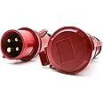 DOJA Industrial | Spina Maschio 380V e Spina Femmina 380V | 16A 3P+T (4 Pin) | Presa Industriale Maschio + Femmina | Prese El