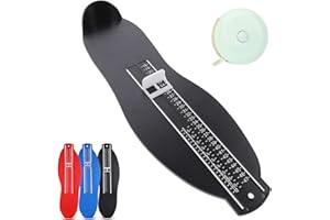 LWAIX Misuratore del Piede per Bambini e Adulti Misura Piede Bambino Misuratore di Piedi per Scegliere Le Scarpe Adatte Dimensioni UK/EU con Metro a Nastro (Nero)