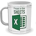LPVLUX Freak In The Sheets Mug, Funny Spreadsheet Mug Great Gifts For Coworkers, Accounting, Boss, Friend Gifts Christmas, Birthday, New Year Day, Shortcut Mug