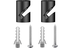 OASHISU 2 Stück Aluminiumlegierung Wand- und Deckenpins "V-Stil" Schwarz für Textilkabel Deckenbefestigung Affenschaukel Aufputz-Kabelhalter für Lampe DIY mit Schrauben und Dübeln