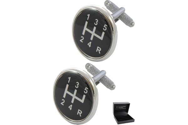 Cufflinks for Men + Presentation Box - Cars and Motorbikes - Novelty Metal Designer Fun Cufflinks - Solid Brass Metal - Automotive - One Pair