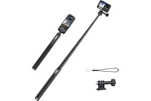 VRIG 131 cm Unsichtbarer Selfie-Stick für Insta 360 X5/ X4/ X3/ DJI Osmo 360, 7-Stange Verlängerungsstange mit Gopro-Adapter Kompatibel mit Hero 13 12 11 10 9 und Anderen Actionkameras