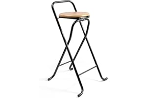 THE SECRET HOME - Pack de 1,2,4 y 6 Taburetes Plegables con Respaldo - Alto. 80 cm x Ancho. 45 cm - Silla Plegable de Metal y Madera (1, Madera Natural/Negro, Alto. 80 cm x Largo. 45 cm)