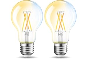 LVWIT 6.5W Ampoule WiFi E27 Filament, Ampoule Edison Vintage, 806Lm, Ampoule Intelligente Dimmable, Compatible avec Amazon Alexa Google Home Tuya Smart Life, Aucun hub requis, Lot de 2