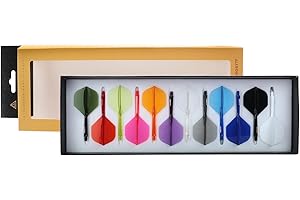 CUESOUL Rost 77 - Eje de Dardos Integrado y Pluma, Forma de ala Grande, colección de Colores, Paquete de 12 Unidades