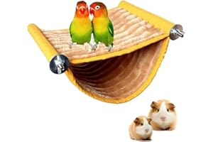 ZYYRSS Bird Nest House Warm Parrot House Bed Hammock Tent Toy Bird Cage Perch Stand for Parrots Budgies Parakeet Cockatiels Lovebird Cockatoo Finch Hamster Chinchilla and Other Small Animals (Yellow)