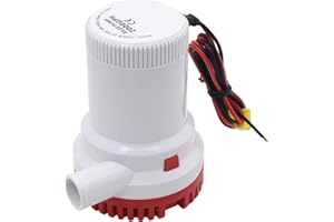 KAOLALI Bomba de Achique 12V 2000GPH, Bomba de Cuña Eléctrica de Barcos, 29 mm(1-1/8") Bomba de Agua Sumergible para para Barcos Estanques Piscinas