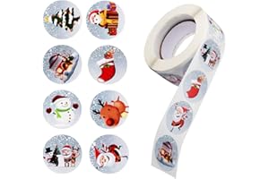 Sporgo 500 Stück Weihnachtssticker Sticker Weihnachten Etiketten Selbstklebend Geschenkaufkleber Weihnachten Geschenk Dekorieren Aufkleber
