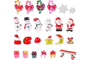 Feelava Miniaturowe ozdoby na Boże Narodzenie, zestaw mini figurek w stylu bożonarodzeniowym, Mikołaj, choinka, urocza kreskówka, dekoracja świąteczna do domu, ogrodu, na imprezę, dekoracja biurka (B)