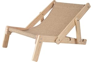 Yonuaret Cuccia Per Gatti, Sedia A Sdraio Per Gatti Letto Traspirante Per Gatti In Legno Sedia Da Spiaggia Regolabile Per Animali Domestici Per Gatti Interni All'aperto