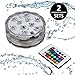 Produktbild Unterwasser Licht, Genmer Unterwasser Licht mit Fernbedienung, Unterwasser LED Licht, Wasserdichte LED Unterwasser Licht, LED Farbwechsel, 10-LED RGB Multi Farbwechsel Wasserdichte LED Leuchten für Pool, Aquarium, Teich, Partei, Hochzeit, Halloween, Weihnachten, Feiertags-Beleuchtung(2 pcs) [Energieklasse A++]