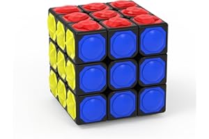 BUCAXIT Cubo de Velocidad para Ciegos Efecto de Relieve en Relieve 3D Braille Magic Cube IQ Juegos de Razonamiento Rompecabezas Especiales para Personas Ciegas con Visión Débil
