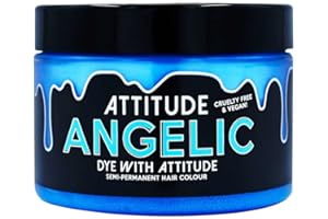 ATTITUDE HOLLAND Attitude Hair Dye | Teinture Capillaire Semi-Permanente Végétalienne et Sans Cruauté Avec Revitalisant | Couleur de Cheveux Vibrante Pour Tous les Types de Cheveux | Angelic Bleu Pastel | 135ml