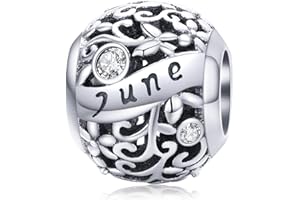 YASHUO Breloque en argent sterling 925 avec pierre de naissance pour bracelet Pandora, Cristal