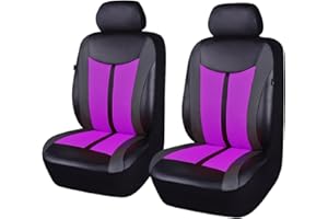 ‎FLYING BANNER Flying Banner Pu Leder Und Mesh Ermöglicht Universelle Auto Sitzbezüge Sets Sit Airbag Kompatibel (Violett, 2 Vordersitze)