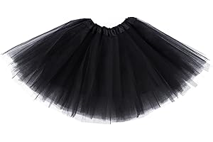 KUOU Tutu Skirt, Layered Tulle Dance Skirts for Kids Girls Dance Birthday Princess Party
