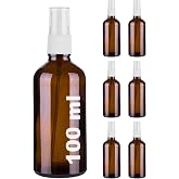 Afracam 100 ml Beyaz Spreyli Amber Cam Şişe 100 cc Sızdırmaz Kapaklı Fısfıs Kahverengi Cam Şişe 6 Adet