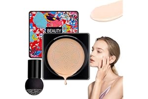 ZORVAYNE Pilzkopf Luftkissen CC Creme, Mushroom Head Air Cushion BB Cream, Beauty Pilz-Luftkissen cc Cream, Natürlicher Concealer, Brightening Gleichmäßiger Hautton, geeignet für alle Hauttypen (Natürlich)