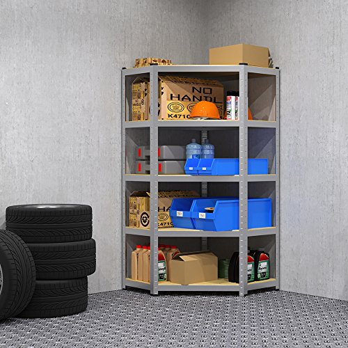 Schwerlastregal Steckregal Eckregal 180x99x77 cm Kellerregal 875 kg Tragkraft Lagerregal Werkstattregal Regal verzinkt - 3