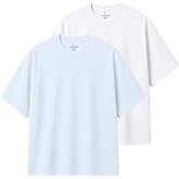 RANUD Erkek Oversize Fit 2'li Tiş&ouml;rt Paketi,%100 Pamuk, Yumuşak Fır&ccedil;alı Kumaş, OEKO-TEX Sertifikalı