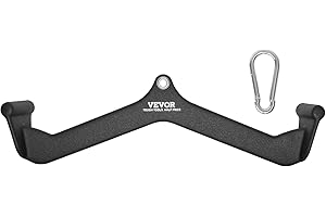 VEVOR Barre de Tirage Musculation en V 58 cm, Accessoires pour Machine à Poulie en Acier Massif et Caoutchouc, Poignée de Tirage pour Entraînement de Force du Dos et Triceps, pour Gym Domicile