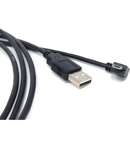 chenyang Cavo USB a Micro USB, USB 2.0 Maschio a Micro USB 5 Pin Maschio 90 Gradi angolato verso l'alto Cavo di Estensione per Trasferimento Dati di Carica 0.65FT/0.2M